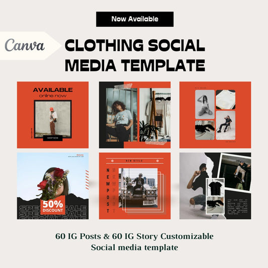 Clothing Brand Retail Marketing Template, Social Media Content, Social Media Templates Canva Template,  Brand Promotion, Business Plan