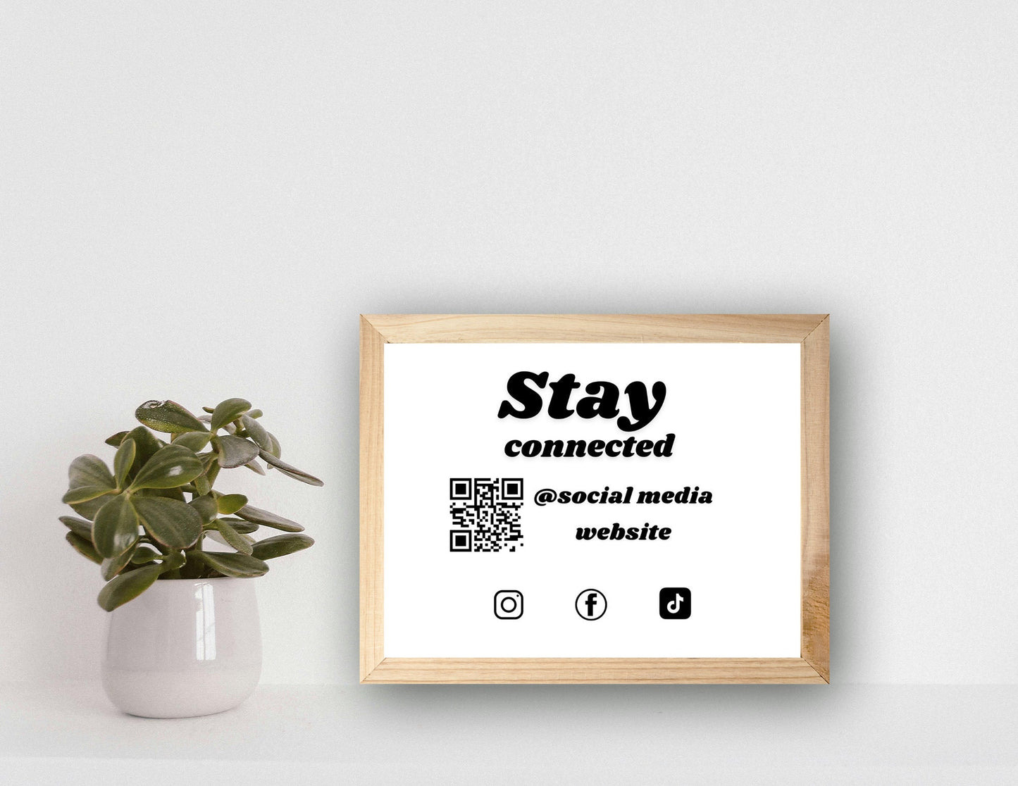 Social Media Sign Template, DIY Follow Us On Social Media, Small Business Sign, Social Media Business Sign, Canva Template DIY Sign